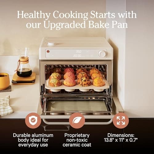 Our Place Wonder Oven & Essentials Kit | 6-in-1 Air Fryer Toaster Oven with Steam Infusion | Countertop Convection Oven Combo with Extra Bake Pan & Air Fryer Basket | Non-toxic, PFAS-Free Duo | Steam thumbnail 5