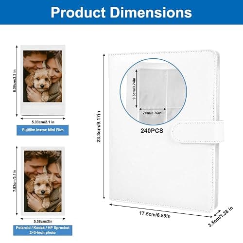 Fotoalbum Kompatibel für Kompatibel Instax,240 Taschen Fotoalbums für Fujifilm Instax,Fotoalbum mit 240 Taschen für Fujifilm für Polaroid Hi-Print-Serie für Mini 12, 11, 9, 8, 25, 70, 90, 40, 99 Se 7 thumbnail 2