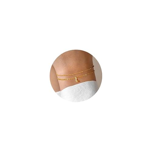 Turandoss Letter A-Z Bracelets for Women Teen Girls - Layered Gold Bracelets, Dainty 18k Gold Bracelets for Women Friendship Bracelets Preppy Bracelets, Teen Girl Gifts Trendy Stuff - Image 1