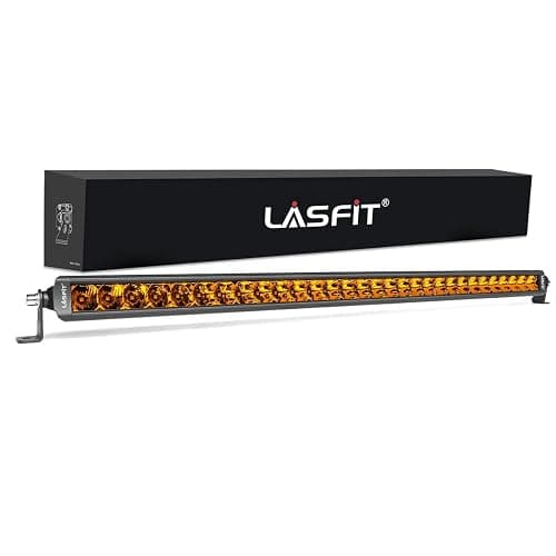 LASFIT 32 inch Amber LED Light Bar, 8650LM/2000K Slim Row Light, Spot Flood Combo LED Bar, Yellow Off Road Driving Lights for Truck, Pickup, SUV, ATV, Marine - Image 1