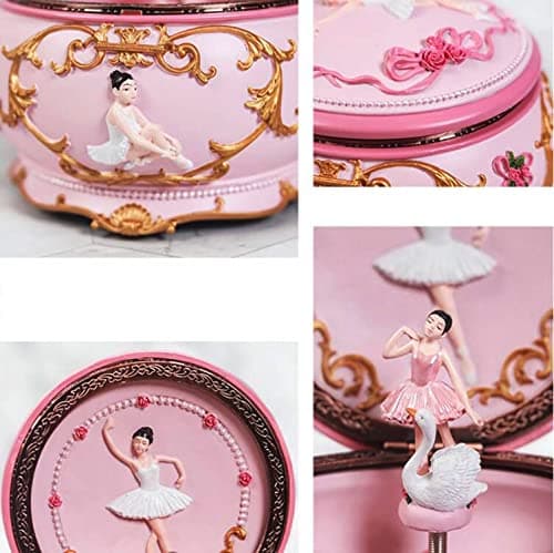 Singeek Classical Ballerina Music Box Collectible Mechanical Musical Box with Colorful Lights and Sankyo 18-Note Wind Up Signs of The Girl Heart Gift for Birthday Christmas(Swan Lake) thumbnail 5