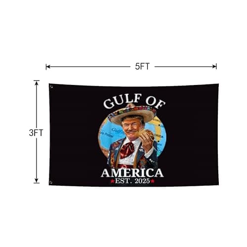 TOCRTSV Gulff Of Us America 2025 Flag 3x5FT-Gulff of America 2025 Flag with 2 Brass Grommets Fade Resistant for Indoor Outdoor. thumbnail 3