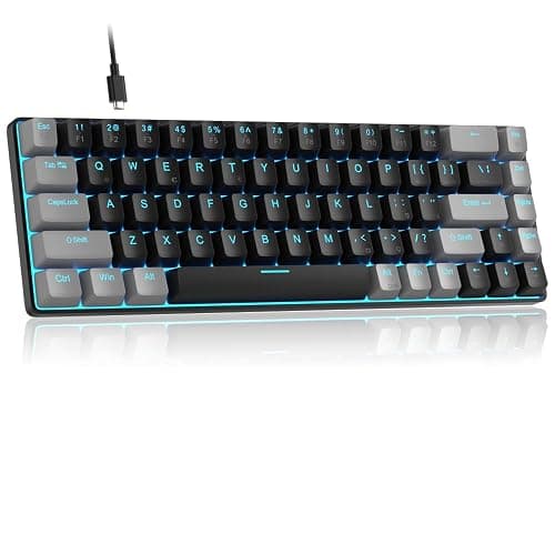 MageGee Portable 60% Mechanical Gaming Keyboard, MK-Box LED Backlit Compact 68 Keys Mini Wired Office Keyboard with Red Switch for Windows Laptop PC Mac - Black/Grey thumbnail 4