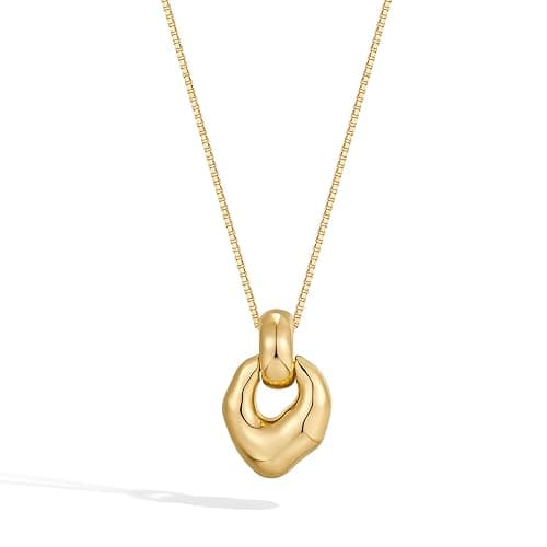 HESSAWELL Gold Pendant Necklace for Women Statement Gold Silver Necklace Trendy Jewelry for Women - Image 1