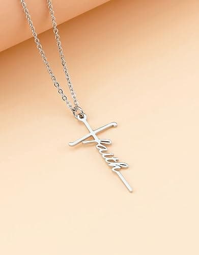 Lcherry Faith Cross Pendant Necklace for Women Religious Christian Jewelry Mother's Day Gifts for Women thumbnail 4