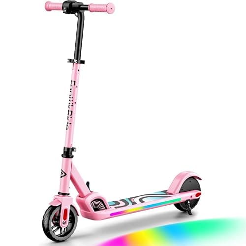 FanttikRide C9 Pro Kids Electric Scooter Ages 8-12, Colorful Rainbow Lights, E-Scooter for Kids 3.9-5.2 ft, 132 lbs, 5 Miles Range, Up to 40 min Ride Time, 5/8/10 MPH, 3 Adjustable Heights - Image 1