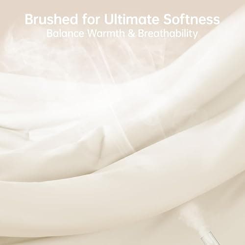MUXHOMO Queen Comforter Set, All Season Ultra Soft Down Alternative Bedding - 3 Piece Lightweight Bed Set Includes 1 Comforter (90"x90") and 2 Pillow Shams (20"x26"), Ivory thumbnail 3