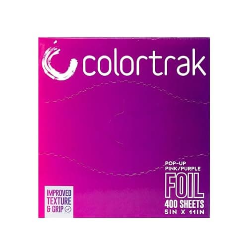 Colortrak Pink/Purple Gradient Pop-up Foil w/Dispenser (400 Count), Pre-cut Sheets, Non-Slip Embossed Texture, 5" x 10.75" Sheets for Hair Foil Coloring and Highlighting Sheet Applications thumbnail 7