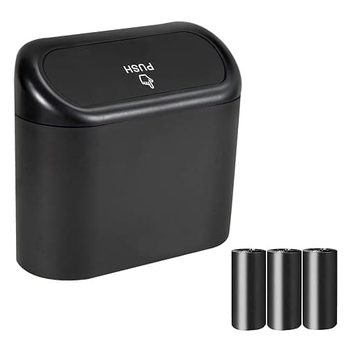 EnthuLove 2 Packs Mini Car Trash Can Bin with Lid and 150pcs Trash Bags,Car Trash Can Bin,Car Garbage Trash Can Storage for Front Back Seat Accessories (2)… (1) - Image 1