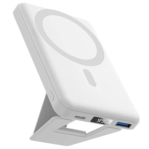 AOGUERBE Magnetic Power Bank, for MagSafe Charger Portable 10000mAh Battery Pack PD 22.5W Fast Charging, Foldable Wireless Power Bank with USB-C LED Display for iPhone 17/16/15/14/13/12 Series - Image 1