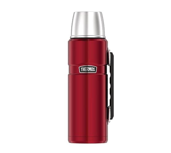 Thermos Stainless King Thermosflasche rot 1,20l - Edelstahl, absolut dicht, mit Trinkbecher und Griff, 12h heiß & 24h kalt, spülmaschinenfest, BPA-frei - Image 1
