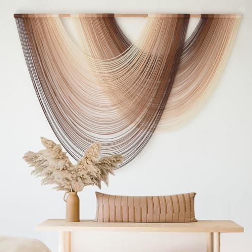 Macrame Wall Hanging Dip-Dye Boho Home Decor Fiber Wall Art Craftsmanship Bedroom Livingroom 57" W x 39" L thumbnail 4