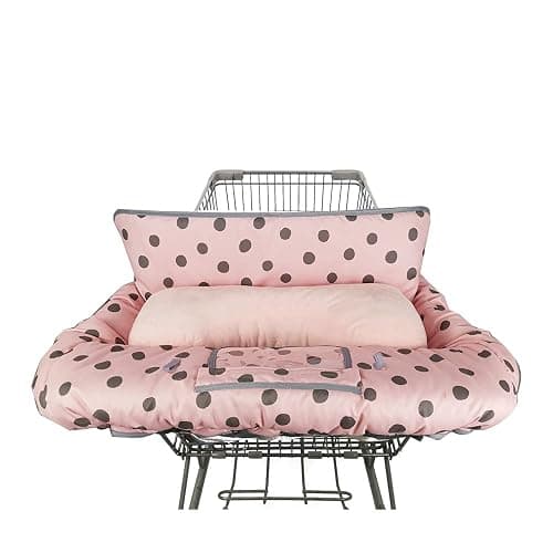Shopping Cart Cover for Baby/Toddler with Supportive seat positioner, Cozy High Chair Cover, Pink thumbnail 6