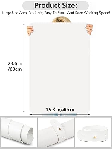 (MAT ONLY) Nail Art Table Mat, Nail Arm Rest Pad for Acrylic Nails, Soft Microfiber PU Leather Nail Mat for Table, Foldable Nail Hand Rest Pillow Manicure Pad, Acrylic Nail Desk Mat for Nail Cushion - White thumbnail 6