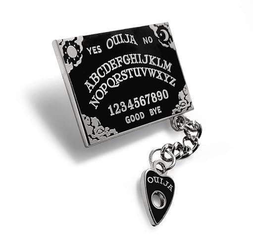 Pinsanity Black Ouija Board with Planchette Charm Enamel Lapel Pin thumbnail 4