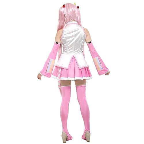 Haikyuu Women Pink Cosplay Dress with Socks Hair Pins Halloween Costume Anime Con thumbnail 2