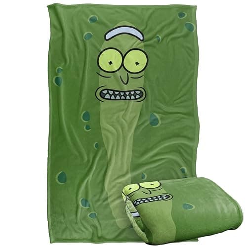 Rick and Morty Pickle Rick Silky Touch Super Soft Throw Blanket 36" x 58",Multi - Image 1