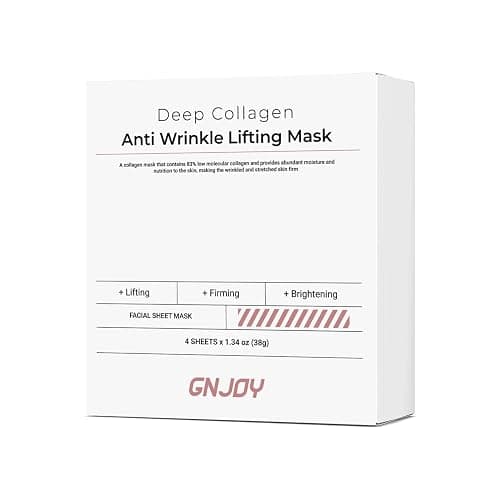 GNJOY Collagen Face Mask Deep Anti Wrinkle Lifting Hydrating Overnight Masks 38g x 4ea, Tightening, Moisturizing, Pore Minimizing, Skin Care Mask thumbnail 8