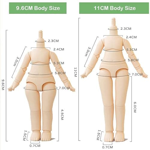 XiDonDon 1/12 Scale BJD Doll Body 9.6cm/11cm YMY2 Body Action Figures Replacement Body Doll Accessories (Milky White,9.6cm) thumbnail 2