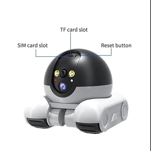 Firam Bot Robot, 1080p HD DIY Bot Robot Home Cameras on Wheels, Movable Pet Cameras Battery-Powered, 2-Way Talk, Night Vision, APP Remote Control, Night Vision, Smooth Pan & Tilt (128 GB) thumbnail 5