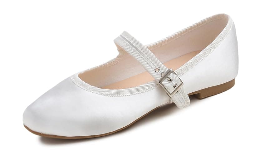 FEVERSOLE Women's Soft Cushion Extra Padded Comfort Round Toe Mary Jane Metal Buckle Fashion Ballet Flats Walking Shoes - Image 1