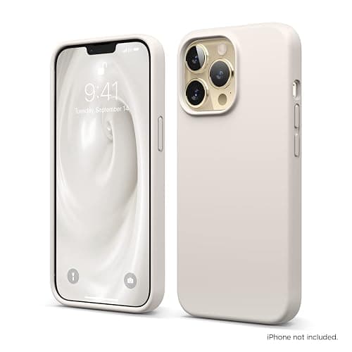 elago Liquid Silicone Case Compatible with iPhone 13 Pro Case (6.1"), Premium Silicone, Full Body Protection - 3 Layer Shockproof Phone Cover, Anti-Scratch Soft Microfiber Lining (Stone) thumbnail 8
