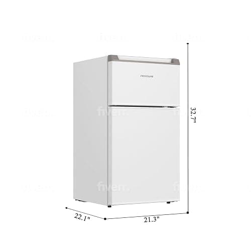 Frigidaire Compact Refrigerator with Top Freezer - 2 Door Fridge with 3.2 Cu Ft, Contemporary Series, White thumbnail 3
