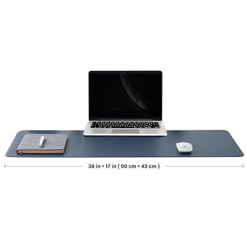 Cork Desk Mat - Dual-Sided Desk Pad for Office and Home - Desk Organization and Accessories - Ideal for Large Mouse Pad and Desk Mats on Top of Desks(Dark Blue,90cmx 43cm) thumbnail 2