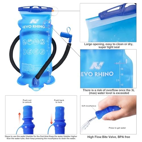 N NEVO RHINO Hydration Backpack, 18L Multipurpose Hiking Backpack with 3L Water Bladder, Water Backpack Insulated Hydration Pack Ideal for Hiking and Cycling thumbnail 6