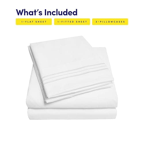 1500 Supreme Collection Queen Sheet Sets White - Luxury Hotel Bed Sheets and Pillowcase Set for Queen Mattress - Extra Soft, Elastic Corner Straps, Deep Pocket Sheets, Queen White thumbnail 4