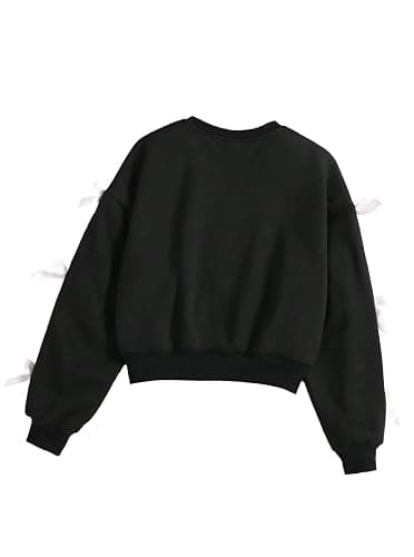 Ecolala Girls Sweatshirt Cute Bow Tie Long Sleeve Crewneck Pullover Top Casual Fall Winter thumbnail 2