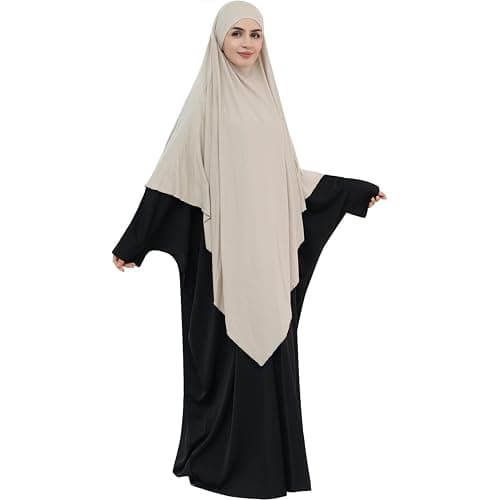 khalat Muslim Stretch Hijab Solid Color Full Cover Hijab for Women V-shaped Fashion Daily Prayer Hijab thumbnail 2