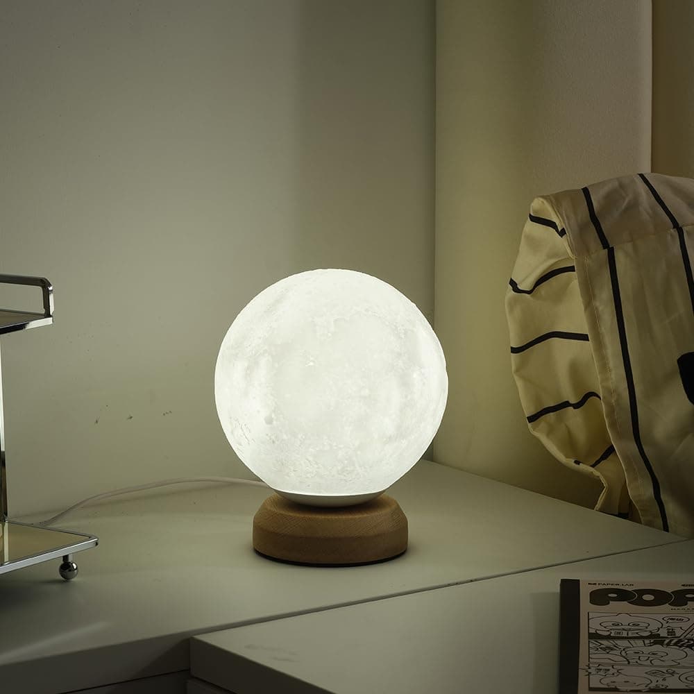 Moon Lamp, 3-Color Temperature Lamp,Bedroom Bedside Night Lights, Dimmable Led Lighting, Table Lamps for Living Room OfficeCreative Home Decor,Valentines Unique House warmging Gift thumbnail 5