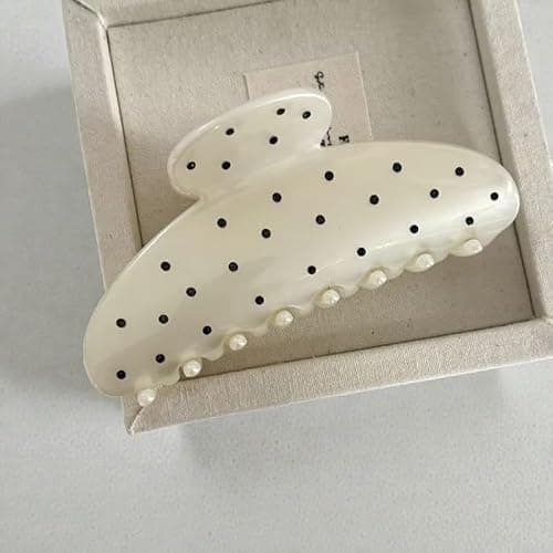 KEMMINTVN Strong Hold Polka Dot Hair Claw Clips Set of 2 for Thick Hair, Non-Slip Daily Styling, Cute All-Season Hair Accessories thumbnail 3