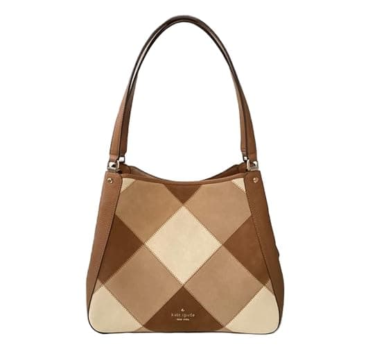 kate spade new york womens Leila Patchwork Suede Medium Triple Compartment Shoulder - Image 1