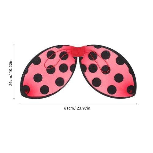 Abaodam Foldable Ladybug Wings for Kids Performance Mesh Cosplay Wing Red Costume Prop Portable Party Accessory for Girls Stage Play thumbnail 2