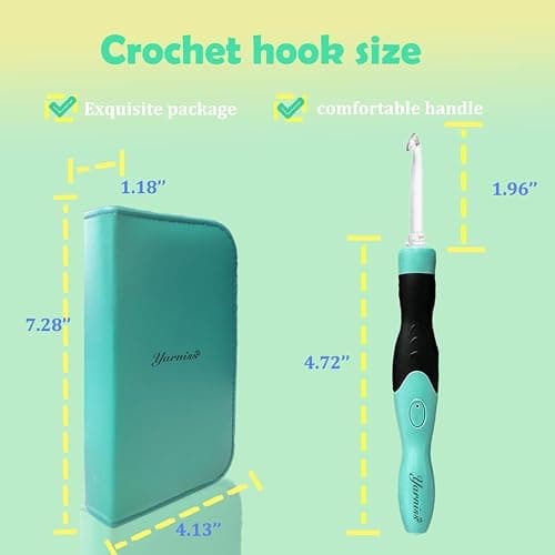 Yarniss Lighted Crochet Hooks Set 2.5mm~14.0mm, 17 Sizes Light Up Crochet Hooks with Case thumbnail 6