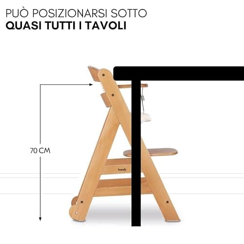 hauck Seggiolone Beta Plus Deluxe - Seggiolone Evolutivo in Legno con Sdraietta e Dondolo per Neonati, Sediolone Pappa, Sicurezza Massima con Cintura a 5 Punti, Regolabile per Tavoli Standard thumbnail 3