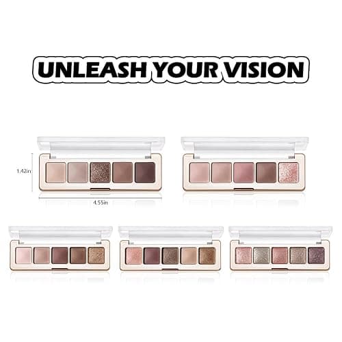 Mivota Rose Nude Eyeshadow Palette, 5 Colors Pink Brown Matte and Rose Gold Shimmer, Soft Glam Neutral Shades with Mauve Tones, Highly Pigmented Long Lasting Blendable for Daily Natural Makeup, 2# thumbnail 8