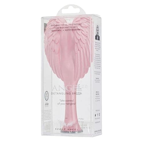 Detangling Hair Brush - Anti Static Angel Wing Hair Brush with Soft & Flexible Bristle for Straight & Wavy Hair - Tangle Angel Hair Detangler Brushes for Blow Drying & Shower - Matt Satin Pink thumbnail 3