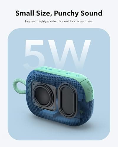soundcore Select 4 Go Bluetooth Shower Speaker by Anker, IP67 Waterproof/Dustproof, Portable Wireless Speaker, 20H Playtime, Floatable, Powerful Sound, Electronics for Outdoors/Home/Office/Travel-Blue thumbnail 3