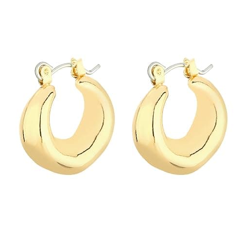 Wgoud Chunky Hoop Earrings Set 14K Gold Plated Hoop Earrings for Women Hypoallergenic, Thick Twisted Huggie Hoops Earring Set thumbnail 7