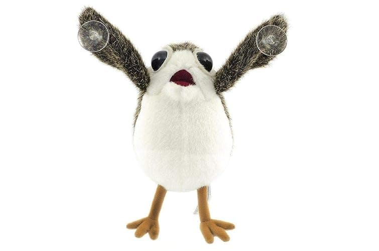 Star Wars The Last Jedi Porg on Board Figure Suction Cup Plush - White and Brown - Image 1