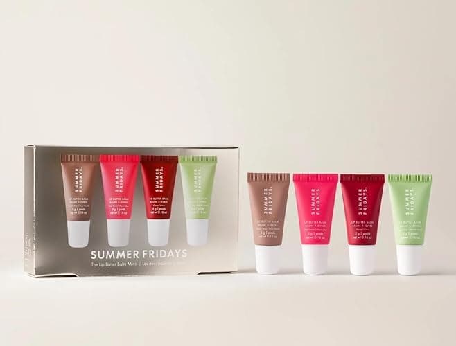 Sumer Fridays' The Lip Butter Balm Minis – Classic Edition Set of 4 (Vanilla Beige, Pink Guava, Cherry, Sweet Mint) – Hydrating Gloss-Balm Mini Tubes, Travel Friendly, 4 × 0.16 oz thumbnail 5
