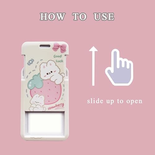 2 Pcs Photocard Holder PC Holder ID Badge Holder with Keychain Hard Shell Protective Photo Sleeves (White and Yellow) thumbnail 6