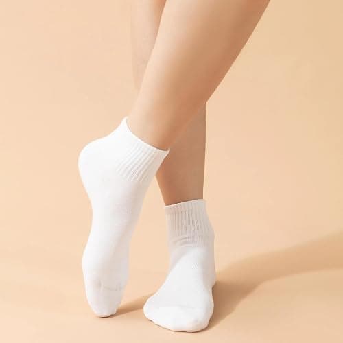 Ndoobiy 6 Pairs White Ankle Socks Womens Socks Cotton Soft Breathable Athletic Socks thumbnail 3