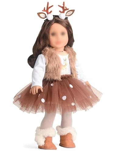 Sweet Dolly 18 Inches Doll Clothes Christmas Deer Costume Tutu Dress fits 18 Inch Doll thumbnail 3
