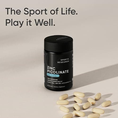 Sports Research® High Potency Zinc Picolinate 50mg with Organic Coconut Oil | Highly Absorbable Zinc Supplement for Healthy Immune & Enzyme Function - Non-GMO Tested & Gluten-Free (60 Liquid Softgels) thumbnail 7