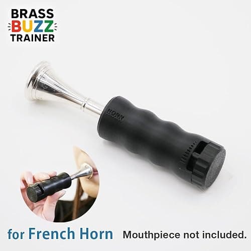 French Horn Mouthpiece Buzzing Practice Tool – Anywhere Practice & Warm-up – One-Touch Adjustable Resistance - BRASS BUZZ TRAINER (Black) thumbnail 2