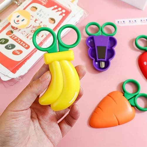 AKOAK 1 Count Paper Scissors, Children's Safety Paper Cuttings Scissors, Creative Fruit Scissors and Refrigerator Magnets are the Home Decorations for Students/Children (Strawberry) thumbnail 9